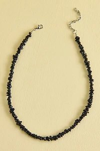 Black Tourmaline Mini Gemstone Chip Necklace