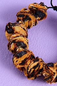 Animal Print Scrunched Fabric Bracelet