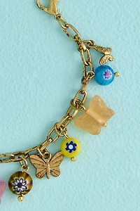 Buy Butterfly Flower Glass Charm Bracelet Online at Earthbound Trading