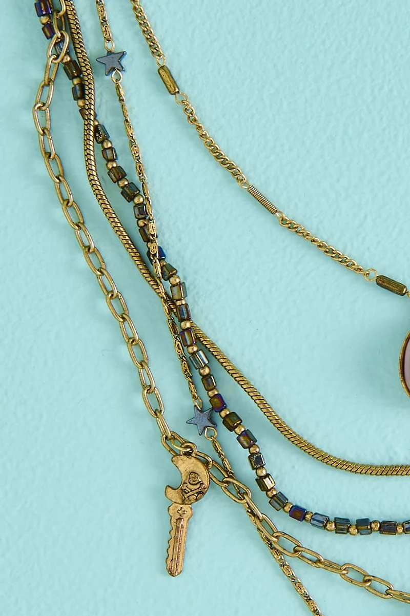 Buy Agate Moonlit Fantasy Charm Layered Necklace Online at Earthbound Trading