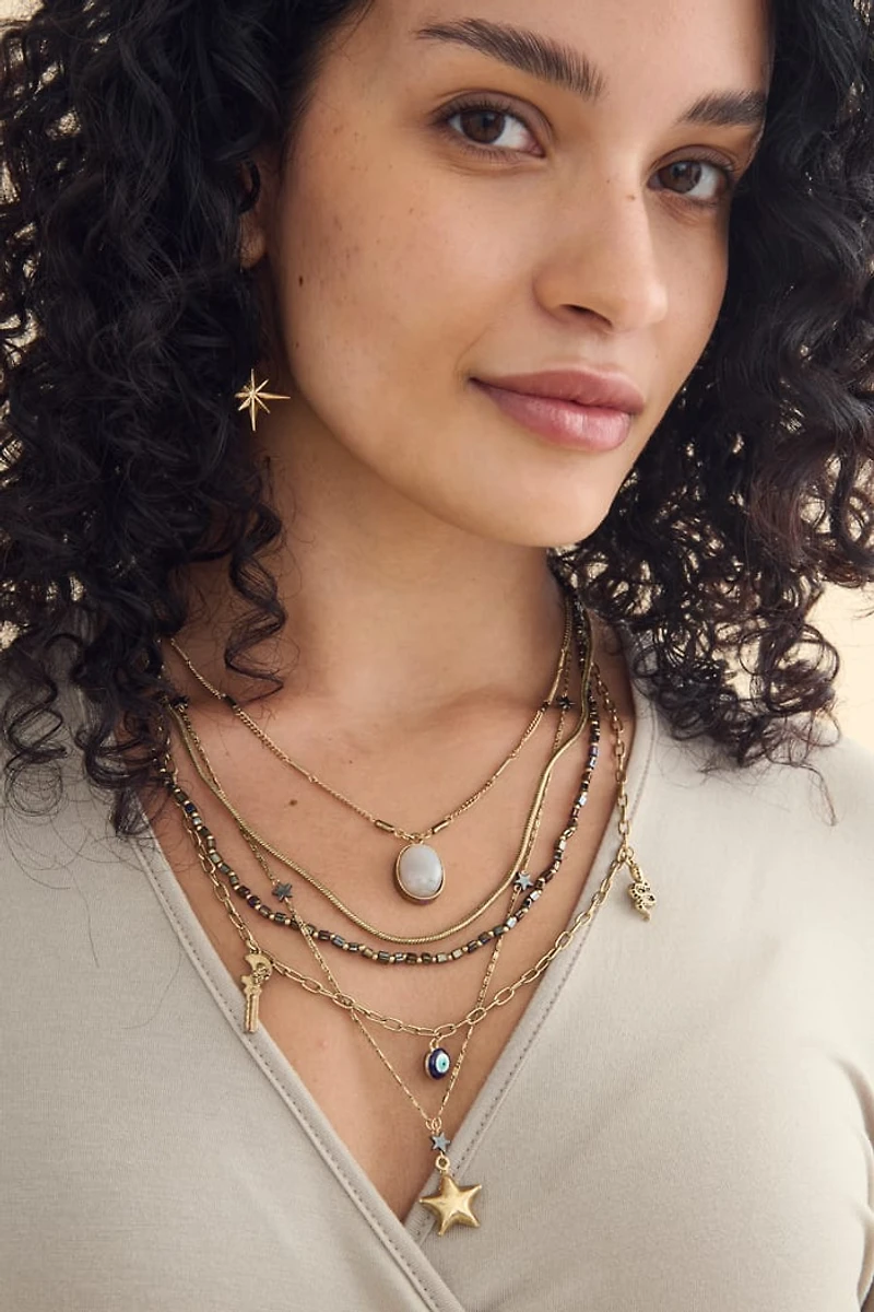 Buy Agate Moonlit Fantasy Charm Layered Necklace Online at Earthbound Trading