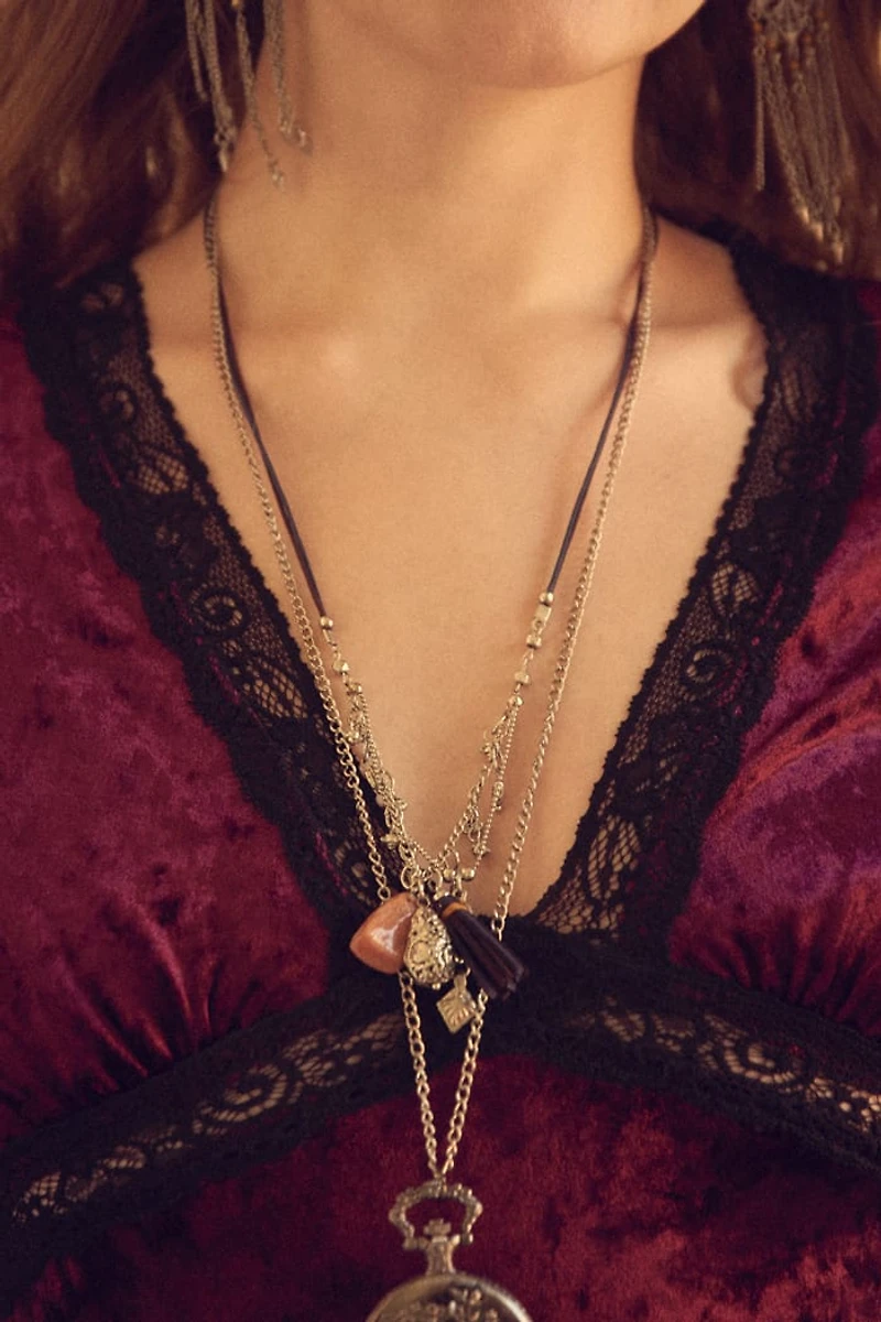 Buy Jasper Brown Tassel Charm Corded Necklace Online at Earthbound Trading