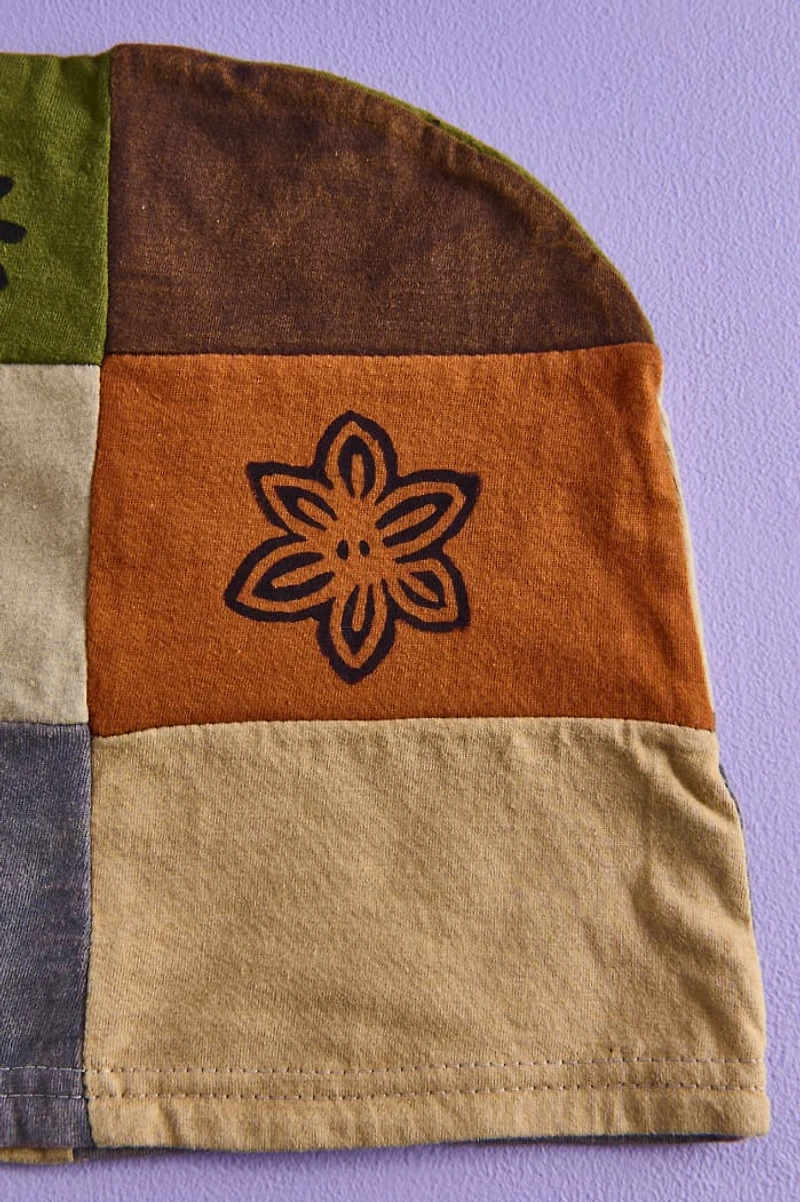 Rainbow Boho Patchwork Beanie Hat