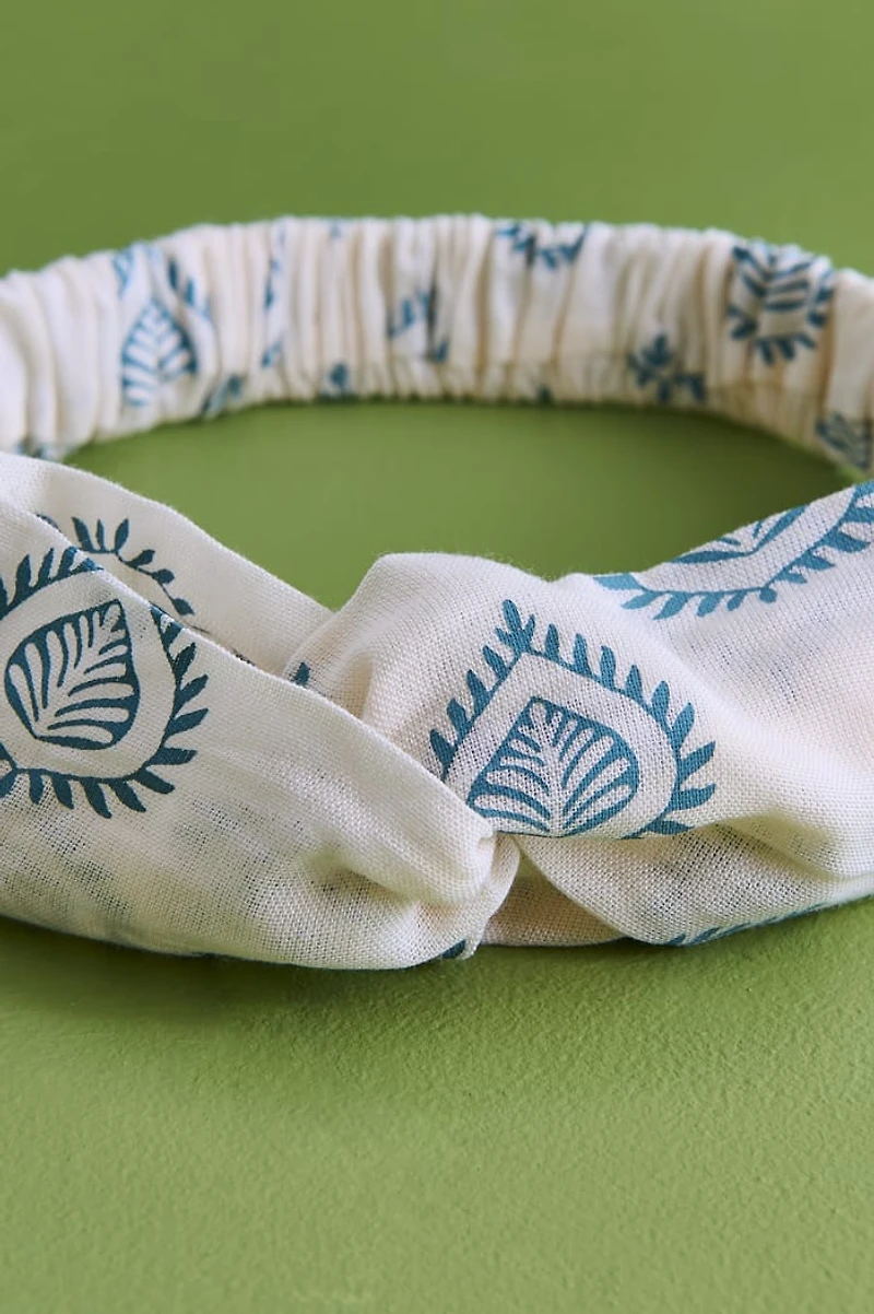 Blue Boho Leaf Headband