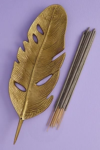 Buy Gold Metal Feather Incense Burner Online at Earthbound Trading