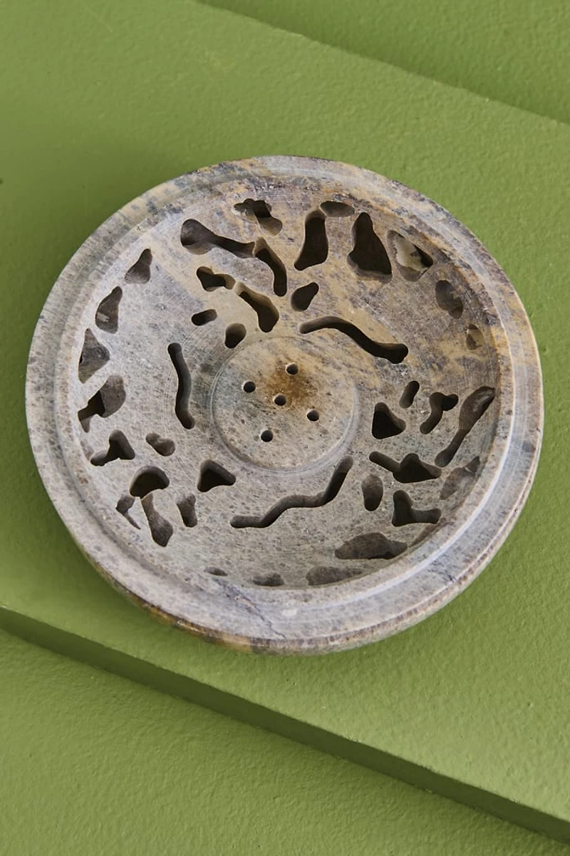 Hand-Carved Natural Soapstone Elephant Incense Burner