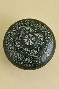 Hand-Carved Green Soapstone Pot Incense Burner