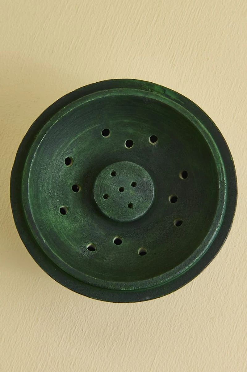 Hand-Carved Green Soapstone Pot Incense Burner