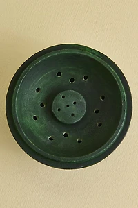 Hand-Carved Green Soapstone Pot Incense Burner