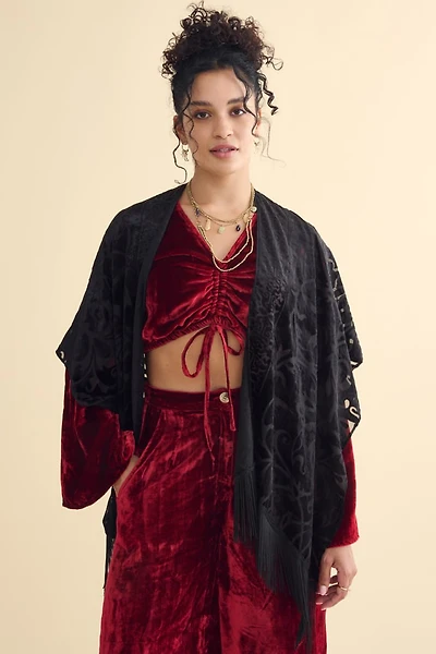 Buy Black Paisley Velvet Burnout Shawl Online at Earthbound Trading