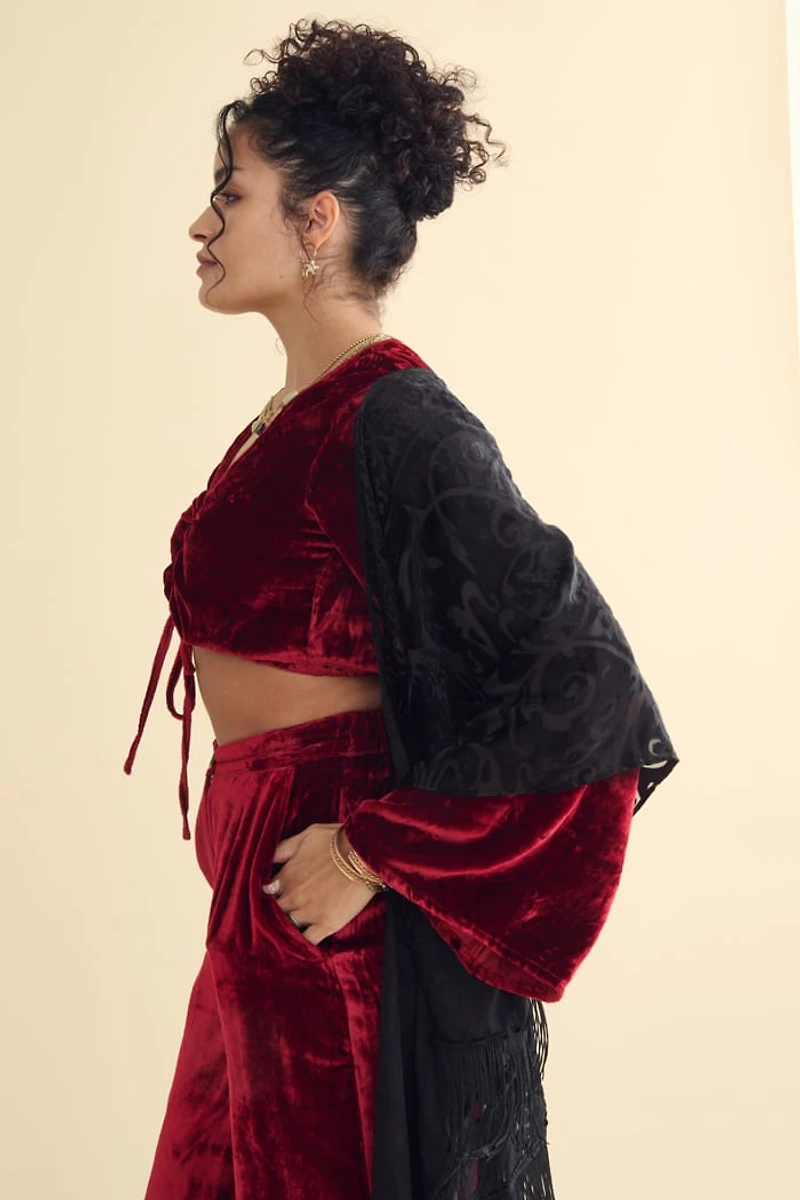 Black Paisley Velvet Burnout Shawl