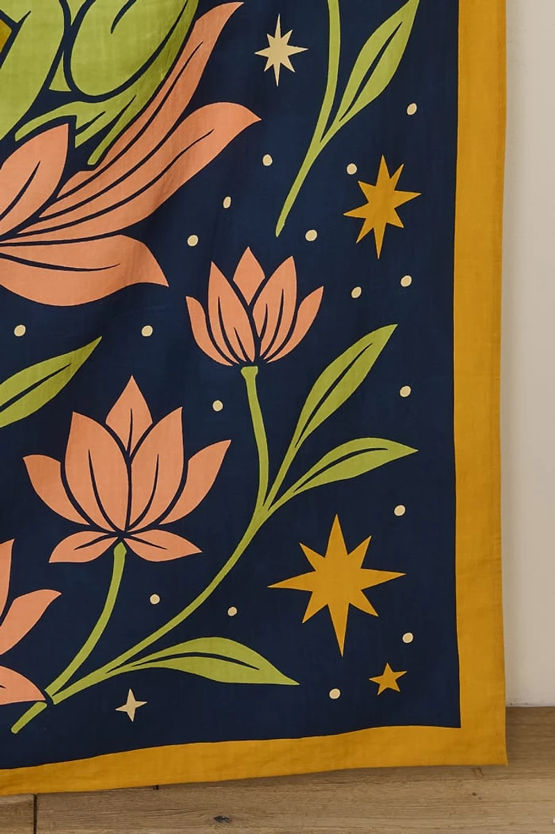 Frog Lotus LG Cotton Blanket