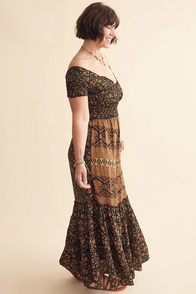 black and white striped dress with brown boots Make Life Sweet Side Tie Floral Dress- Mauve & Brown