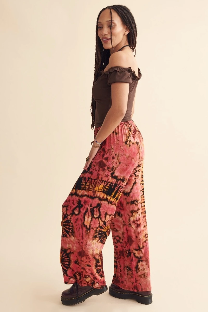 Spiral Tie Dye Wide Leg Pants