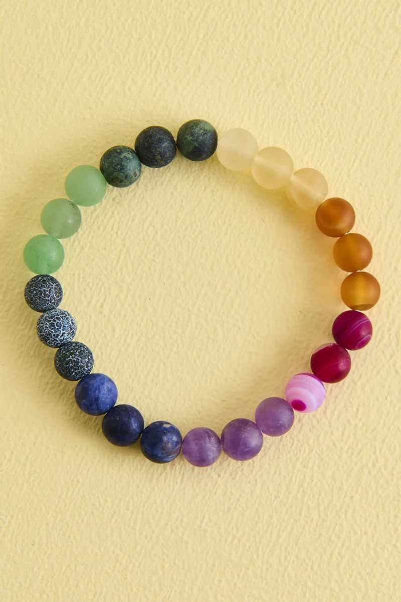 Matte Rainbow Multi Stone Bracelet