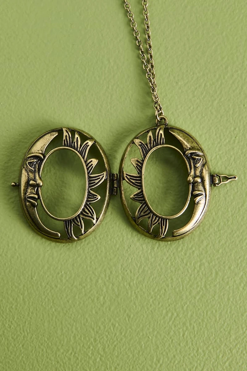 Split Celestial Worry Stone Locket Necklace