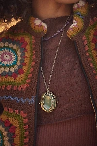 Split Celestial Worry Stone Locket Necklace