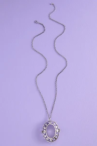 Moon Phase Worry Stone Locket Necklace