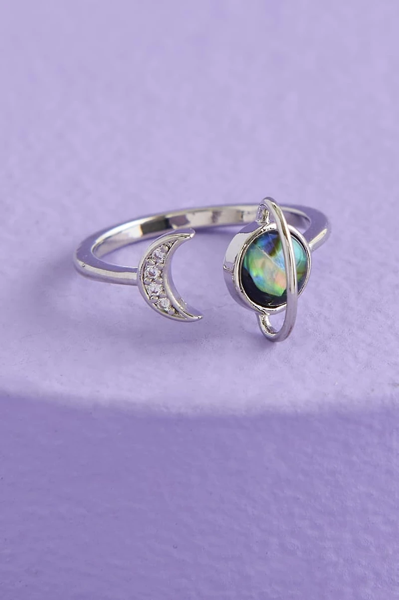 Abalone Shell Space Split Ring