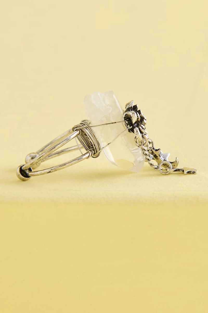 Buy Quartz Rose Dangling Charm Ring Online at Earthbound Trading