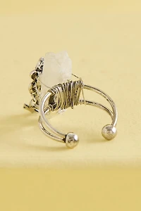 Buy Quartz Rose Dangling Charm Ring Online at Earthbound Trading
