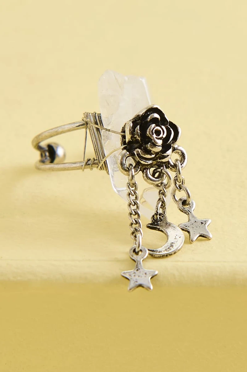 Buy Quartz Rose Dangling Charm Ring Online at Earthbound Trading