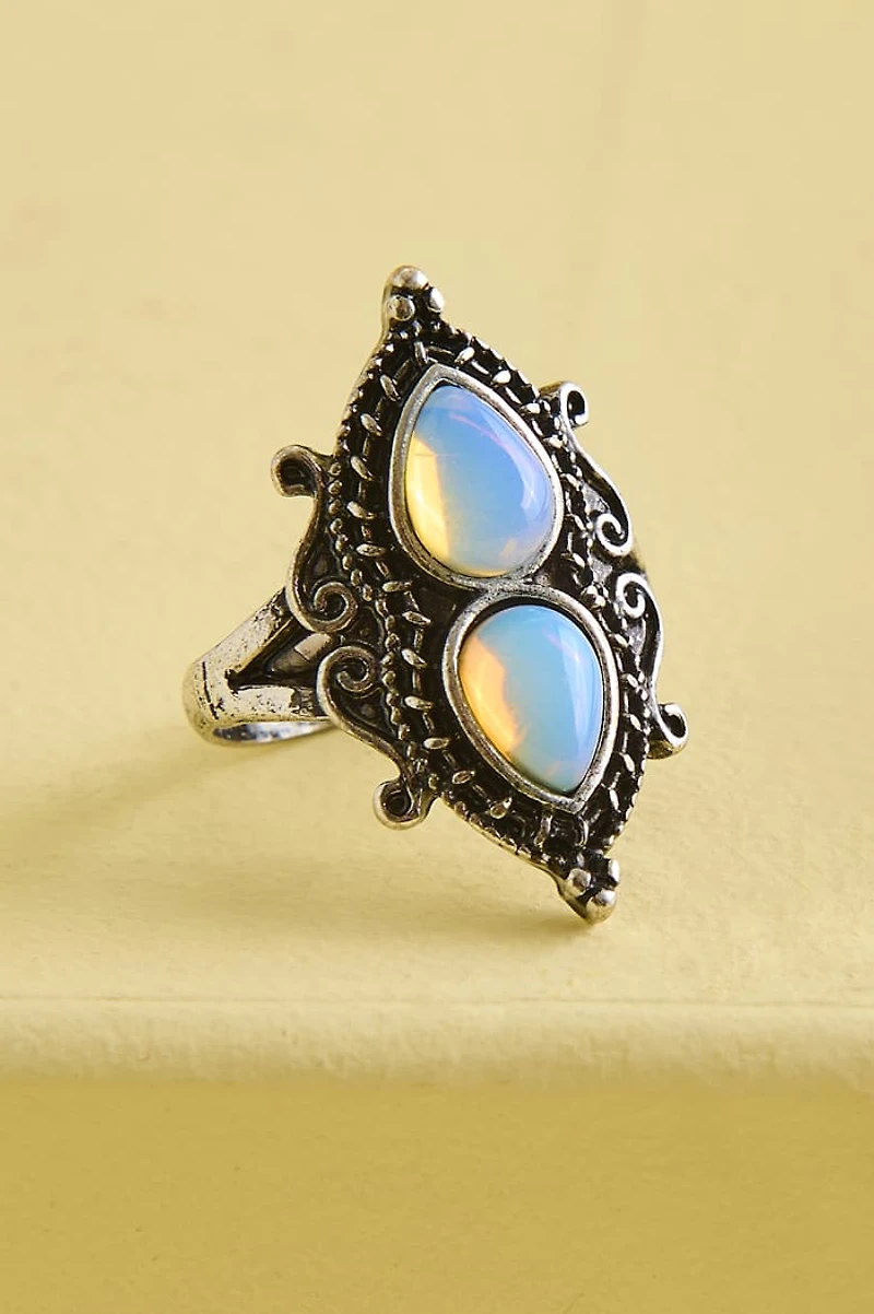 Opalite Boho Double Stone Ring