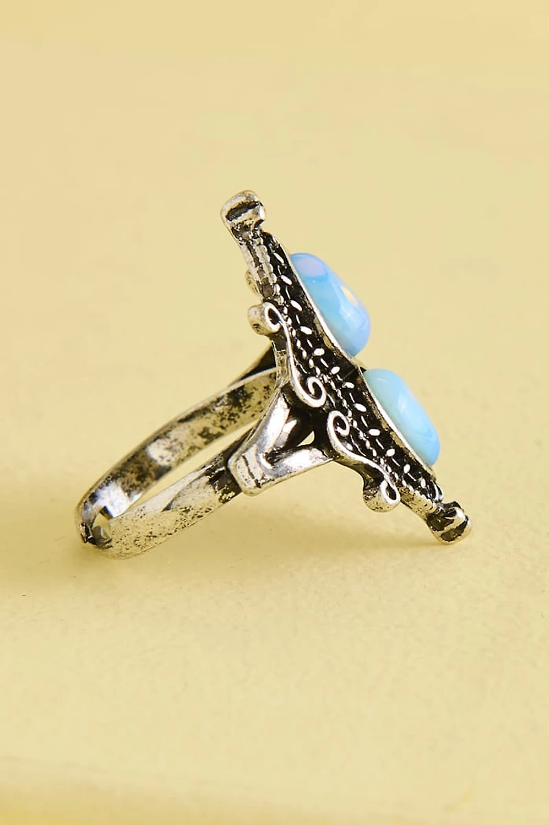 Opalite Boho Double Stone Ring