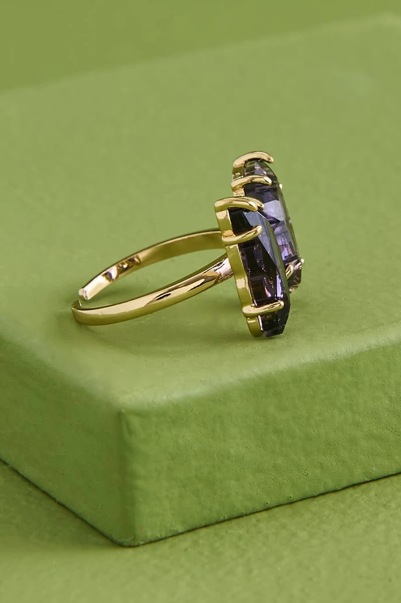 Purple Glass Butterfly Ring