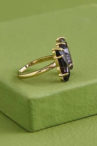 Purple Glass Butterfly Ring