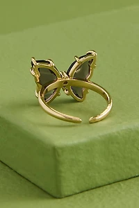 Purple Glass Butterfly Ring