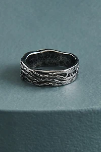 Blue Evil Eye Tree Branch Ring