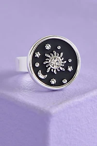 Buy Black Celestial Circle Face Ring Online at Earthbound Trading