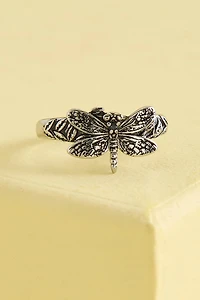 Silver Mini Dragonfly Ring