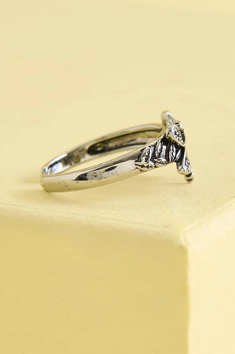 Silver Mini Dragonfly Ring