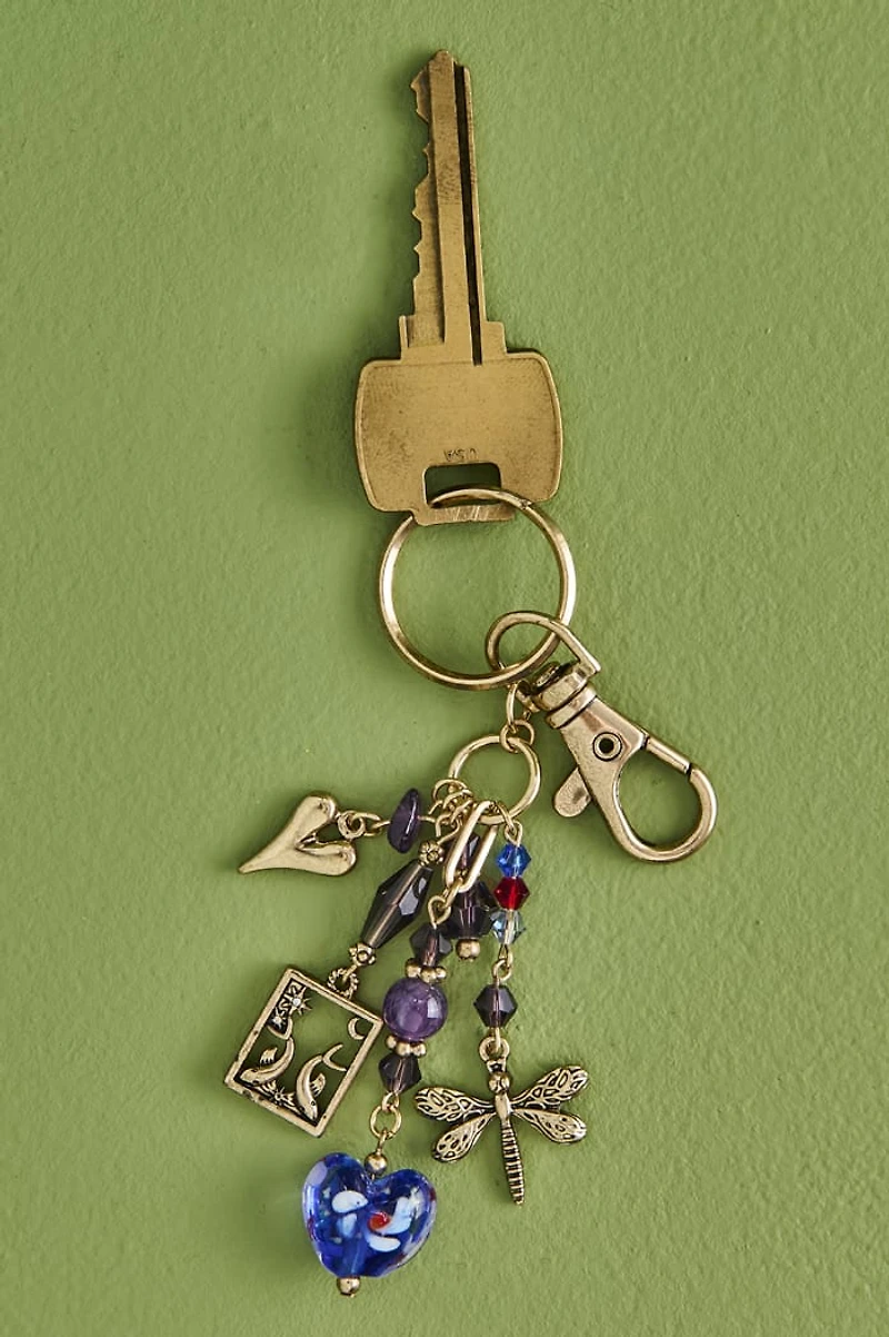 Gold Koi Garden Faux Stone Bag Charm