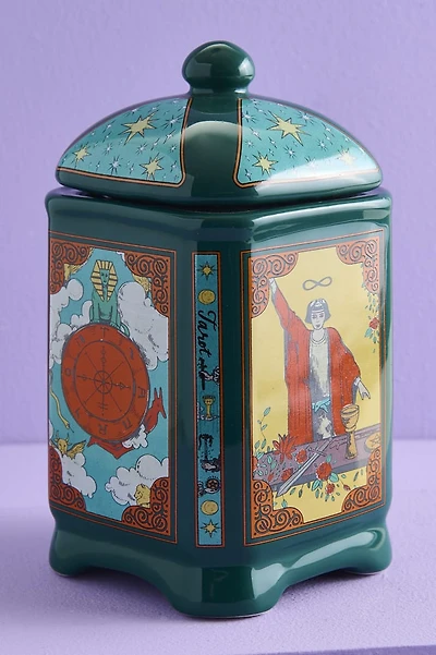 Vintage Emerald Tarot Card Stash Jar