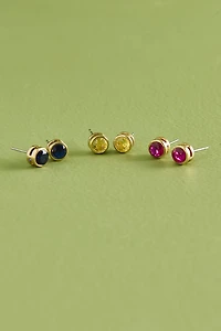 Gold Birthstone Flower Jewelry Set