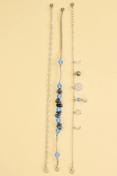 Lapis Lazuli Celestial Mini Charm Anklet Set