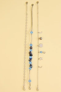 Lapis Lazuli Celestial Mini Charm Anklet Set