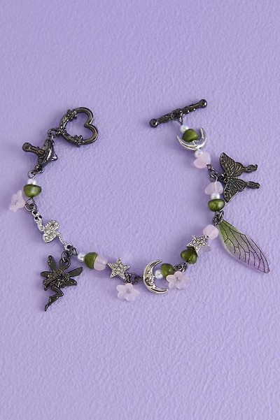 Rose Quartz Fairycore Chunky Charm Bracelet