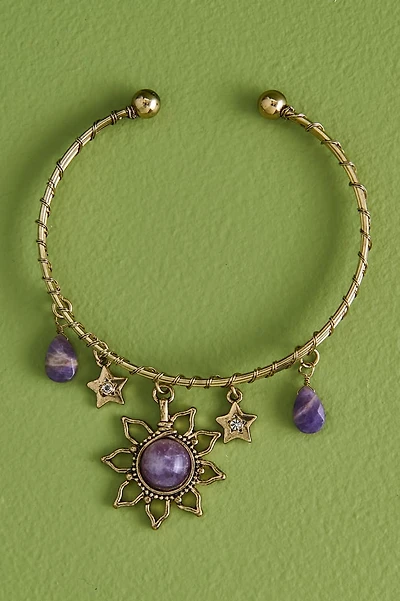 Amethyst Gold Sun Cuff