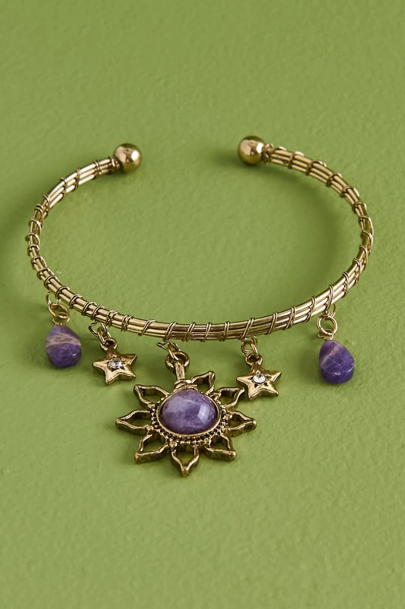 Amethyst Gold Sun Cuff