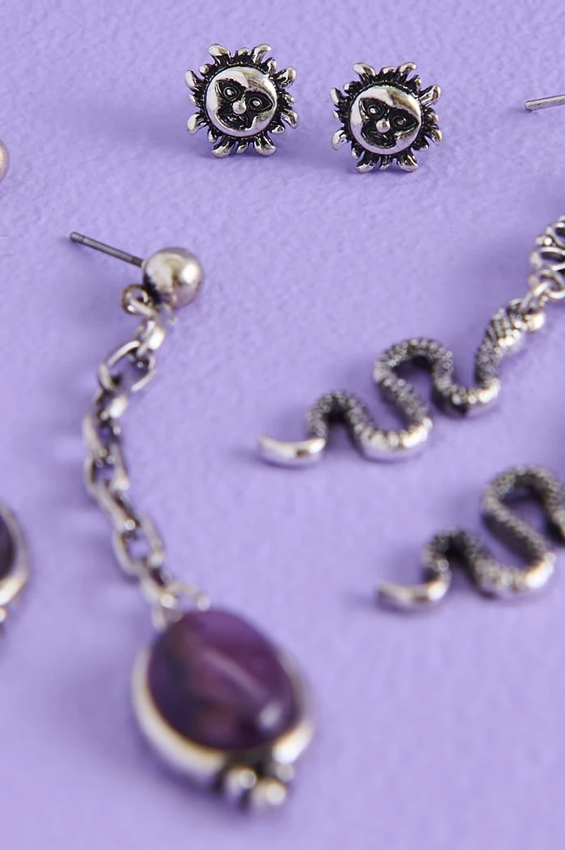 Buy Amethyst Oval Snake Charmer Earring Set Online at Earthbound Trading