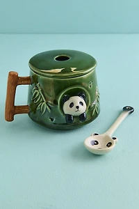 Panda Mug w/ Spoon and Lid