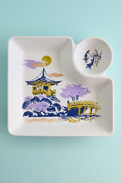 Koi Fish Landscape Sauce Plate