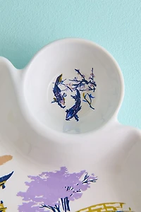 Koi Fish Landscape Sauce Plate