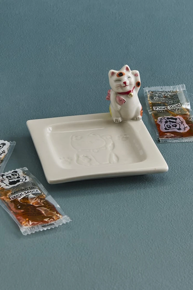 Lucky Cat Sauce Plate