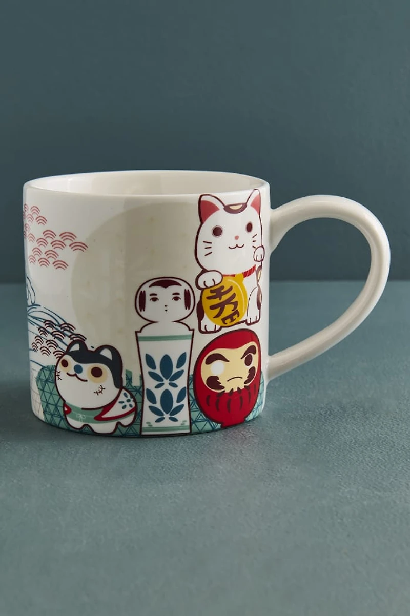 Lucky Cat Abstract Mug