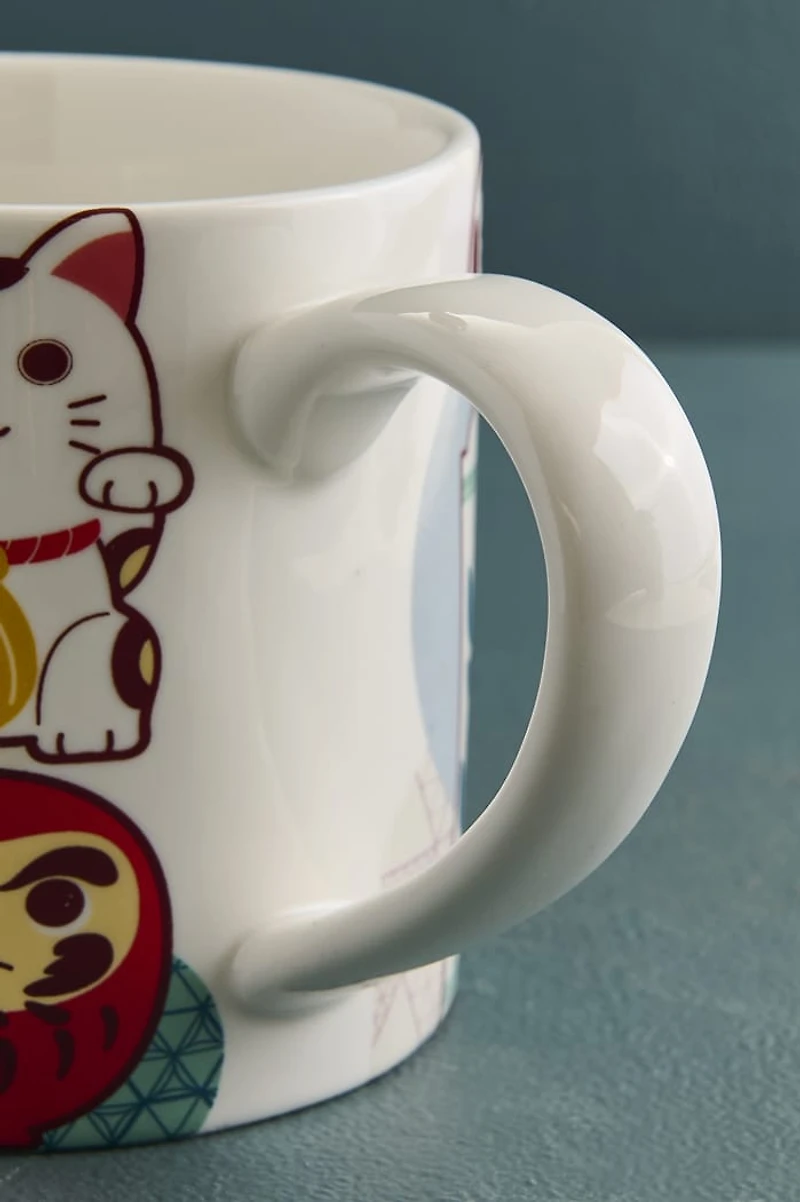 Lucky Cat Abstract Mug
